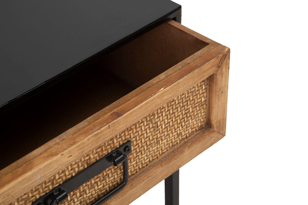 Boho chic sengebord, jern og mdf – 45x40x51 cm