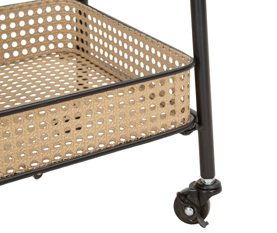 Boho chic rullevogn i metal  – 60x30x80 cm