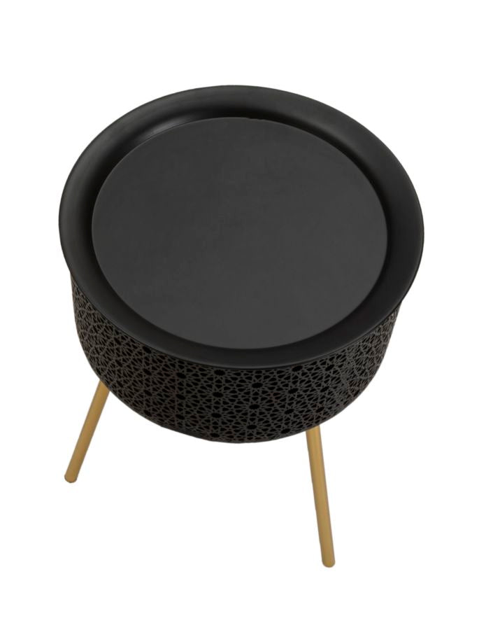 Glam bord i guldfarve og sort, jern – 35x50 cm