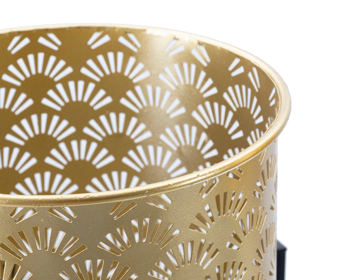 Glam vaser i guldfarve, metal – 21x38 og 19x28 cm