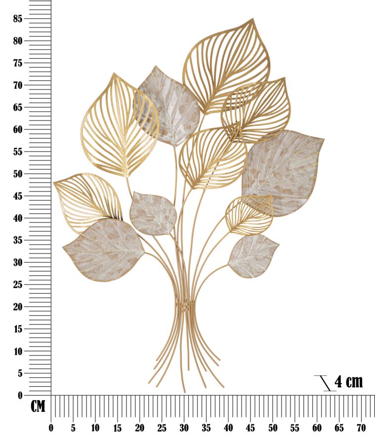 Glam dekoration i metal, guldfarvet  – 63x4x85 cm