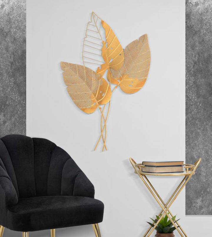 Glam dekoration i metal, guldfarvet  – 53x4x84 cm