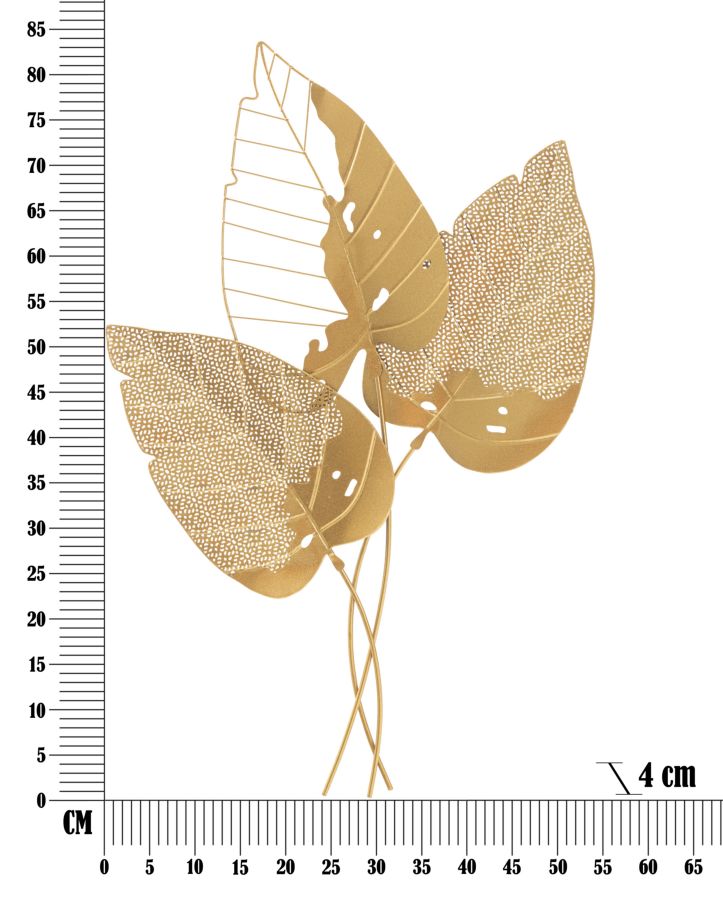 Glam dekoration i metal, guldfarvet  – 53x4x84 cm
