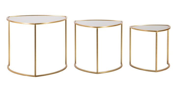 Glam sofaborde i metal og glas – 60x50 og 50x45 og 40x40 cm