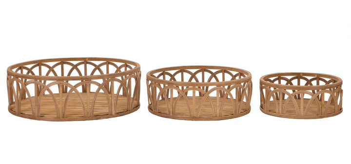Boho chic bakker i rattan – 50x16 og 40x14 og 30x12 cm