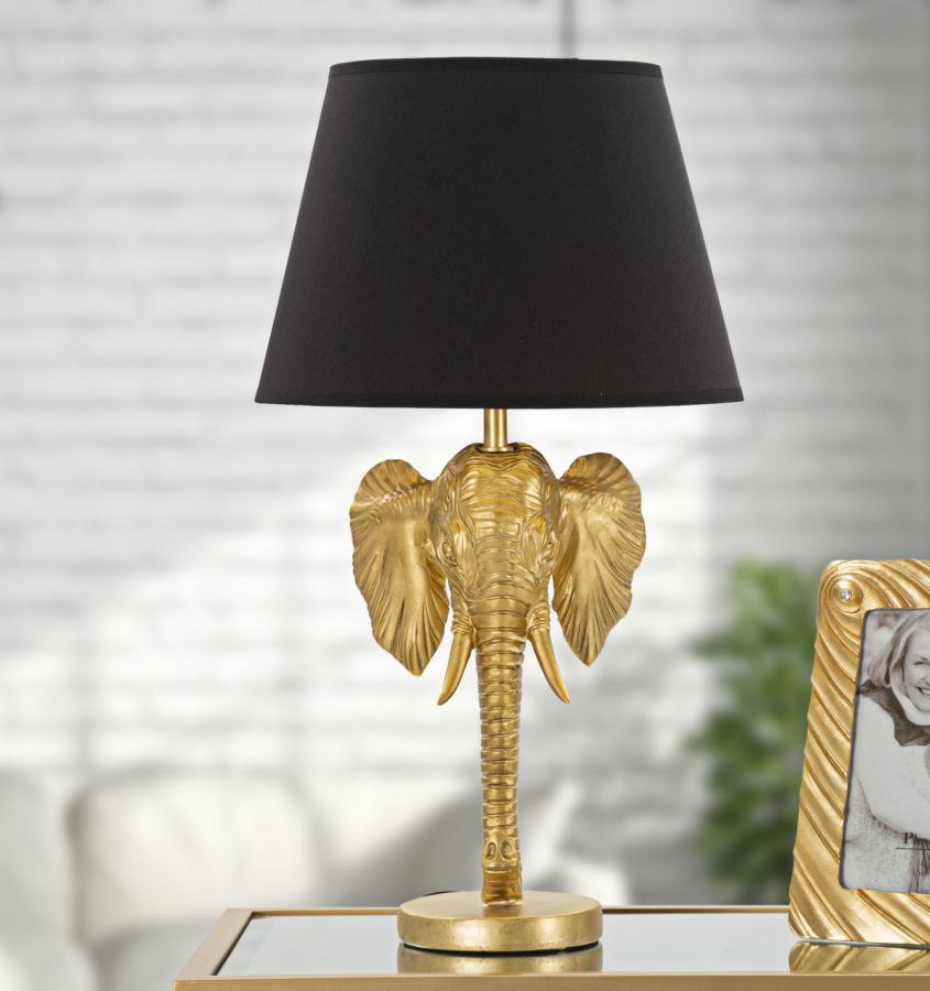 Glam bordlampe, polyresin, metal og stof – 32x59 cm