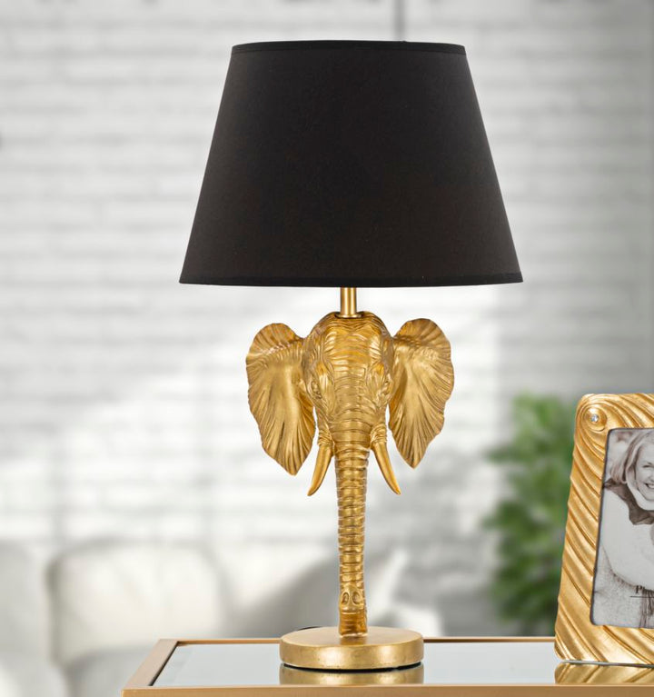 Glam bordlampe, polyresin, metal og stof – 32x59 cm