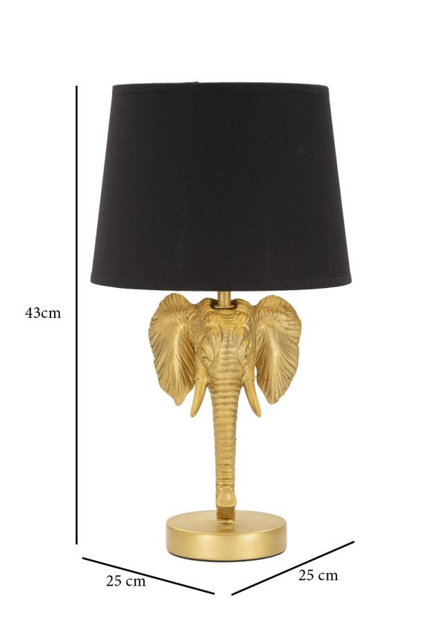 Glam bordlampe i sort, metal og stof – 25x43 cm