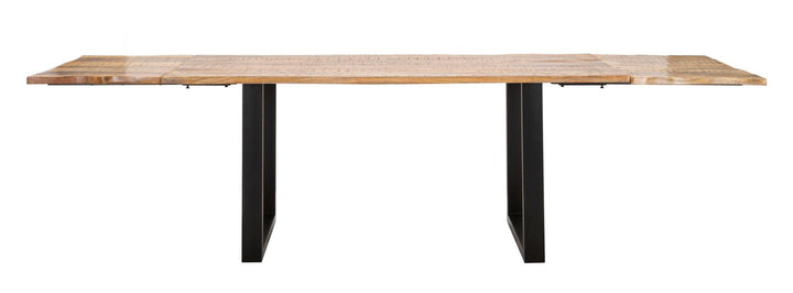 Industrielt bord i sort, mangotræ og metal – 180x90x77 cm