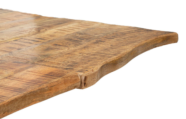 Industrielt bord i sort, mangotræ og metal – 180x90x77 cm