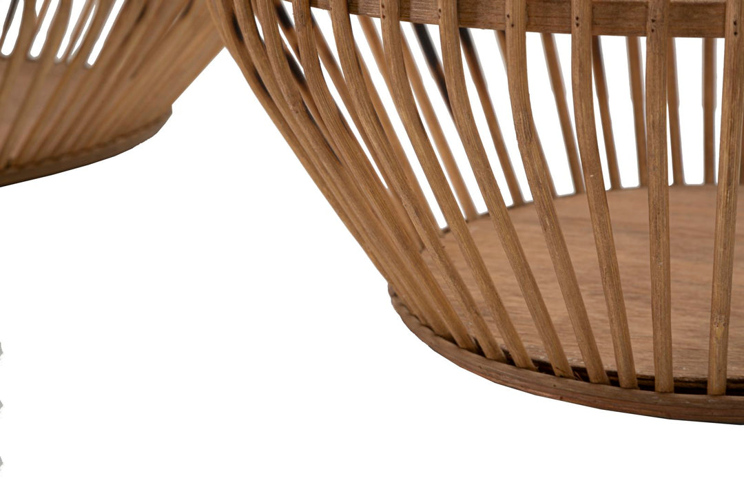 Boho chic kurve i rattan – 47x39x5 og 34x36x5 cm