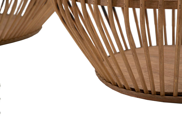 Boho chic kurve i rattan – 47x39x5 og 34x36x5 cm