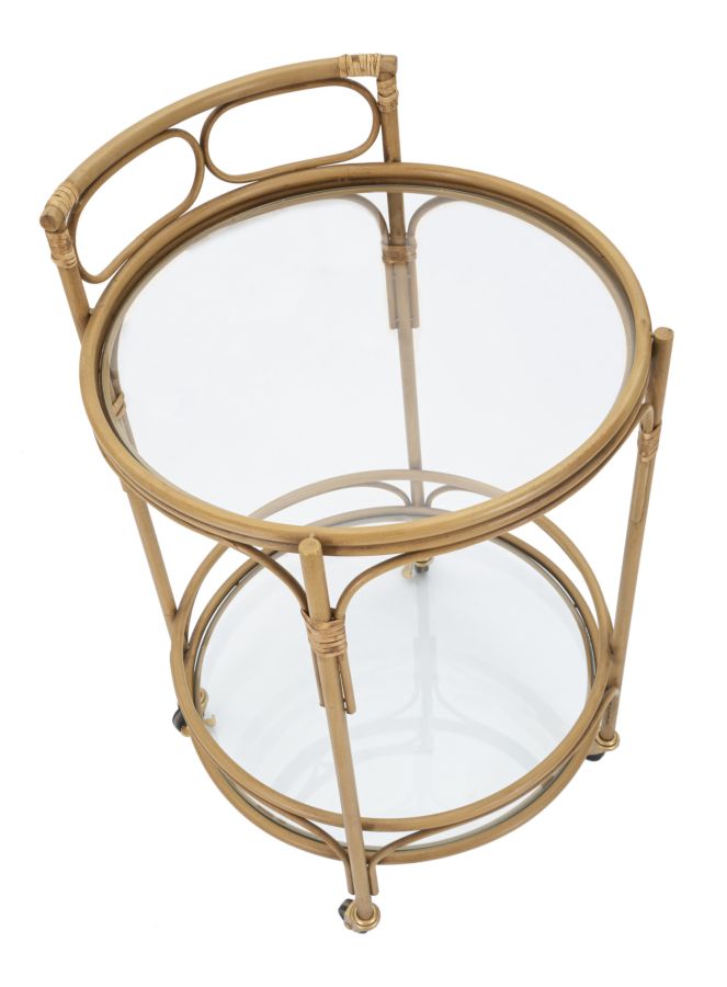 Boho chic rullevogn, metal og glas – 51x74 cm