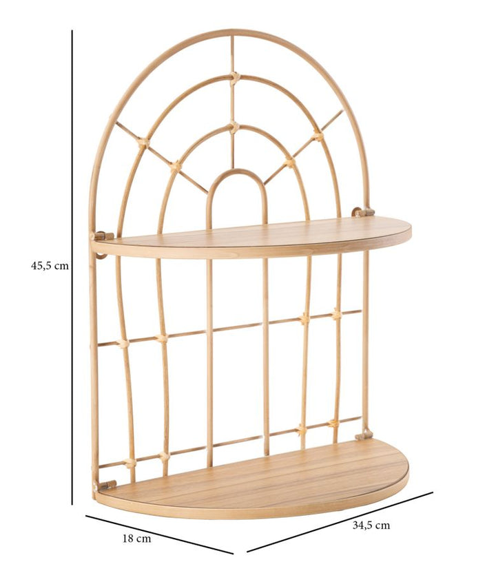 Boho chic hylde i mdf, metal, rattan – 34x5x18 45x5 cm