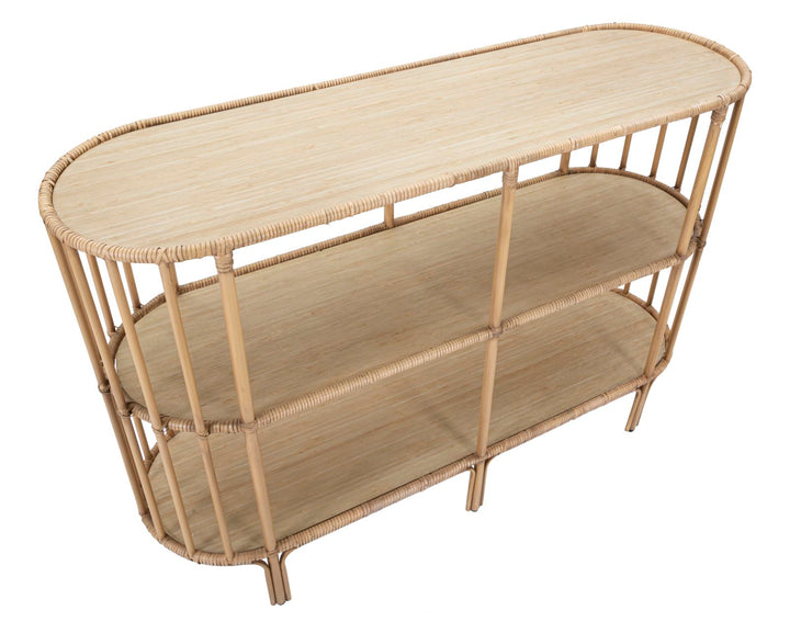 Boho chic konsolbord, rattan – 120x37x5 cm