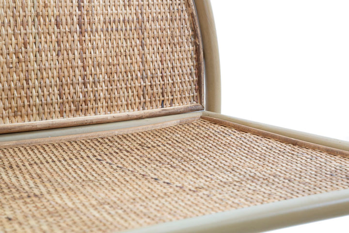 Boho chic reol, rattan og metal – 80x40x180 cm