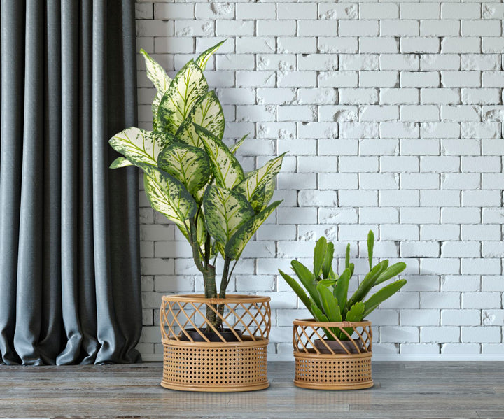 Boho chic vase i metal – 30x25 22x18 cm