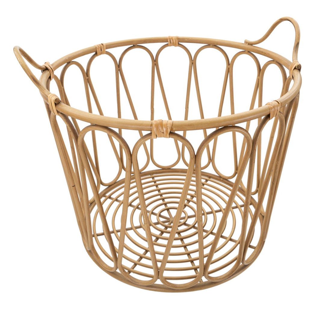 Boho chic kurv i metal og plast – 49x6x42 cm