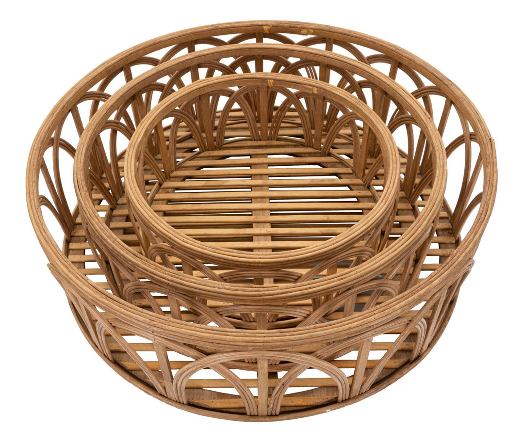 Boho chic bakker i rattan – 50x16 og 40x14 og 30x12 cm