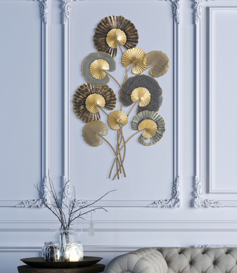 Glam vægpanel/dekoration i metal – 63x5x4 109x5 cm