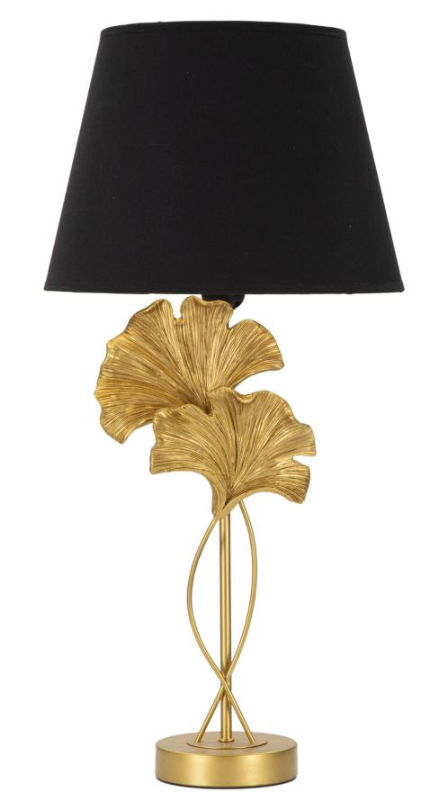 Glam bordlampe i guldfarve og sort,  metal, polyesin og stof – 30x63 cm