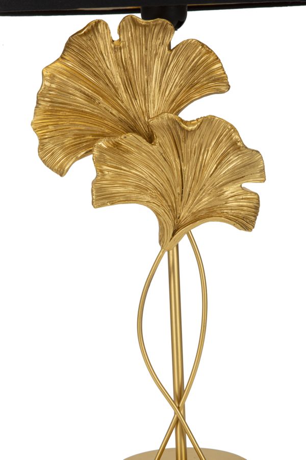 Glam bordlampe i guldfarve og sort,  metal, polyesin og stof – 30x63 cm