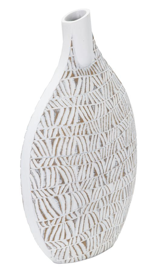 Boho chic vase i hvid, polyresin – 30x5x11 5x46x5 cm