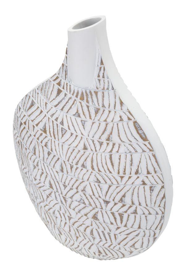 Boho chic vase i hvid, polyresin – 30x5x11 5x46x5 cm