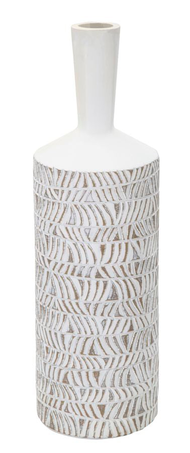 Boho chic vase i hvid, polyresin – 15x49x5 cm