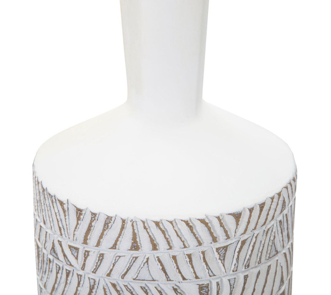 Boho chic vase i hvid, polyresin – 15x49x5 cm