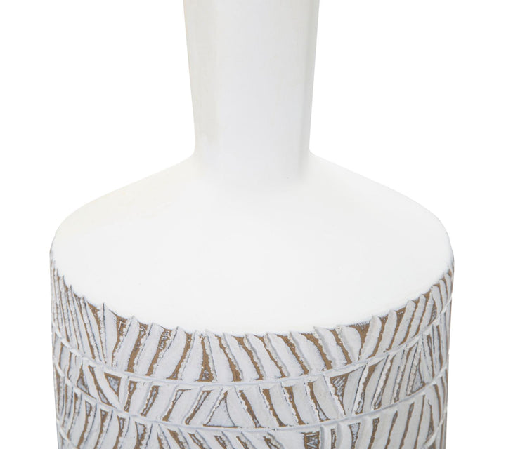 Boho chic vase i hvid, polyresin – 15x49x5 cm