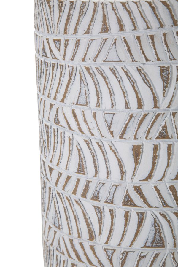 Boho chic vase i hvid, polyresin – 15x49x5 cm