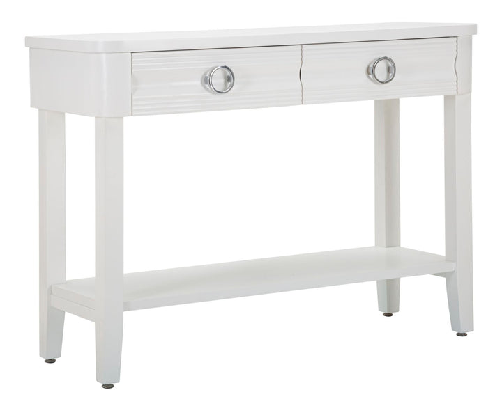 Glam konsolbord i hvid, træ, mdf og metal – 110x40x82 cm