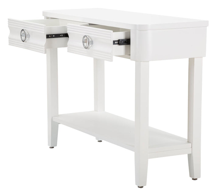 Glam konsolbord i hvid, træ, mdf og metal – 110x40x82 cm
