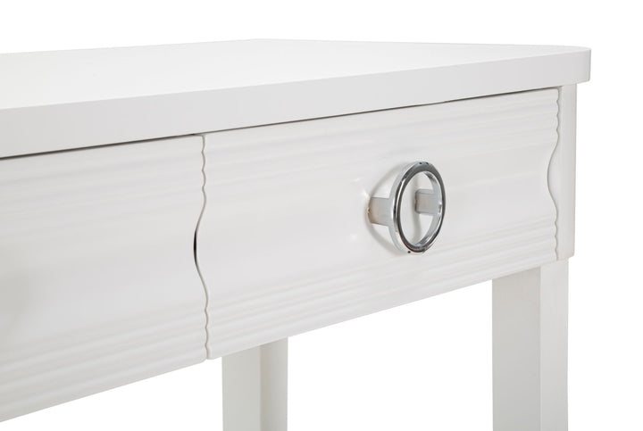 Glam konsolbord i hvid, træ, mdf og metal – 110x40x82 cm