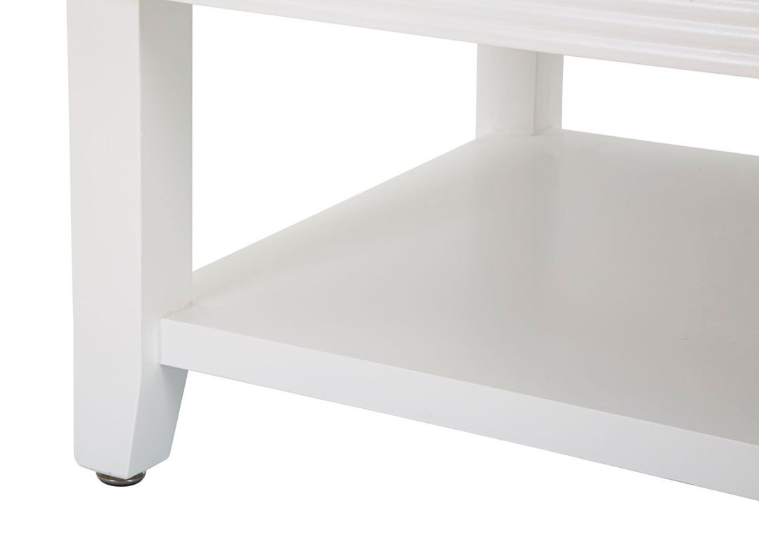 Glam bord i hvid, træ, mdf og metal – 90x60x47 cm