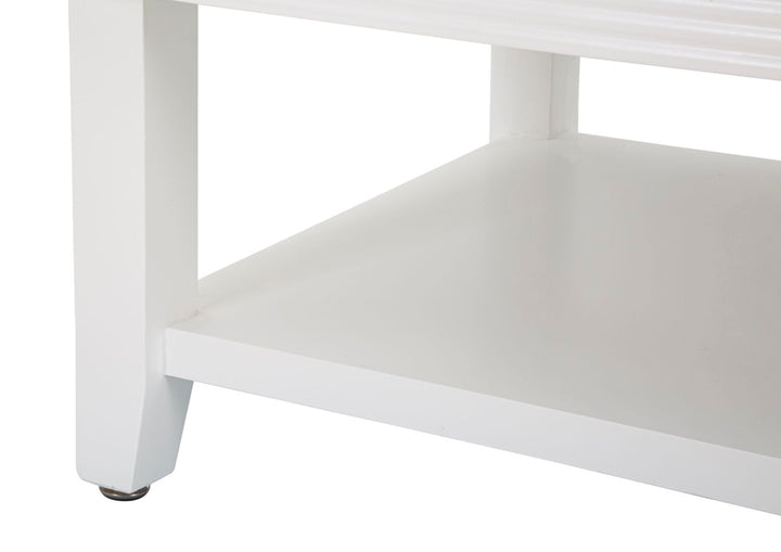 Glam bord i hvid, træ, mdf og metal – 90x60x47 cm