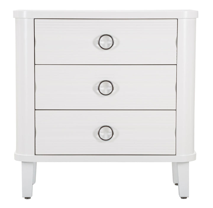 Glam kommode i hvid træ, mdf og metal – 81x40x84 cm