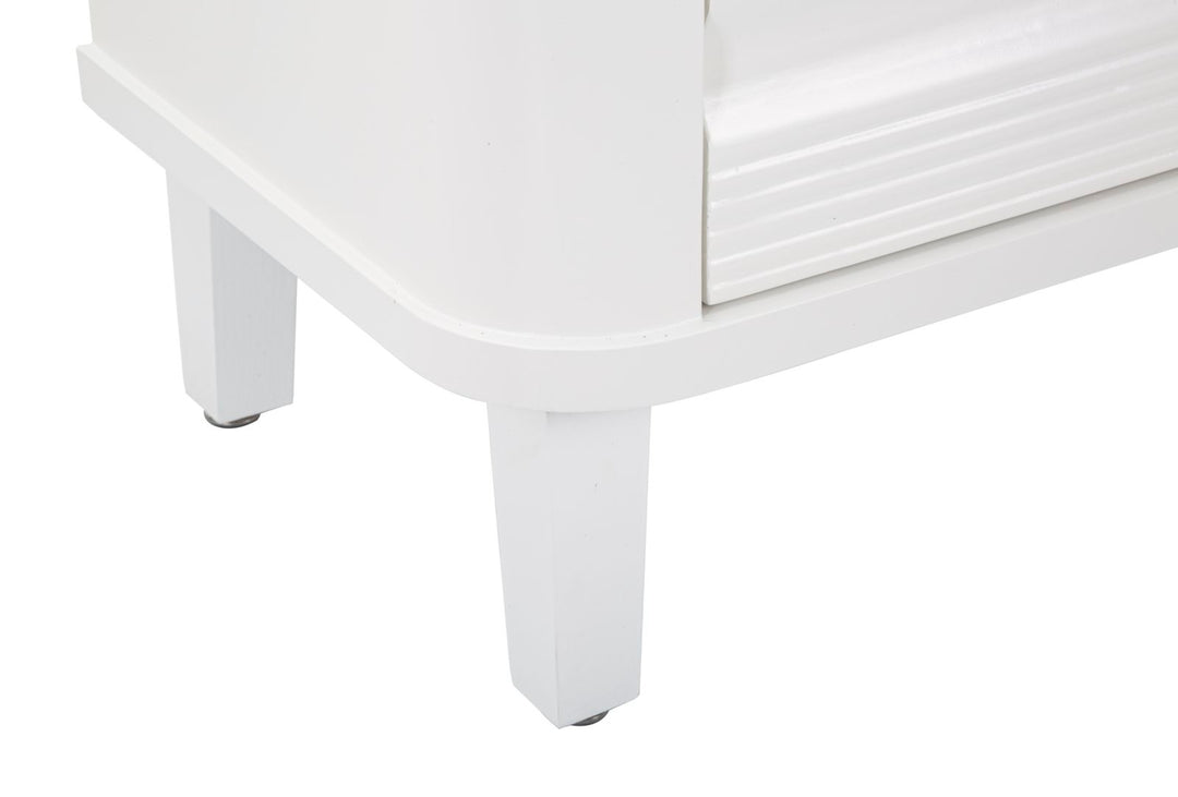 Glam kommode i hvid træ, mdf og metal – 81x40x84 cm