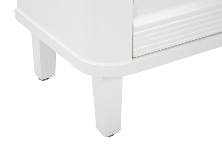 Glam kommode i hvid træ, mdf og metal – 81x40x84 cm