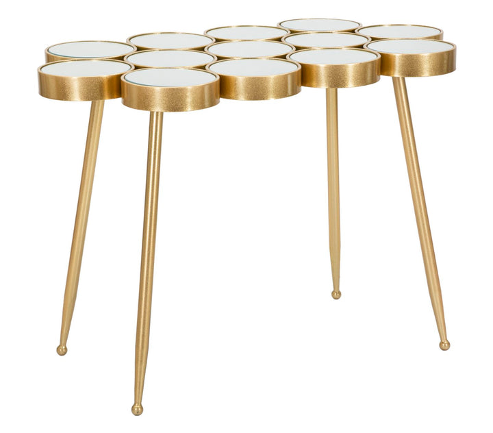 Glam bord i guldfarve, metal og MDF – 100x55x70 cm