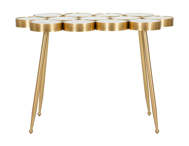 Glam bord i guldfarve, metal og MDF – 100x55x70 cm