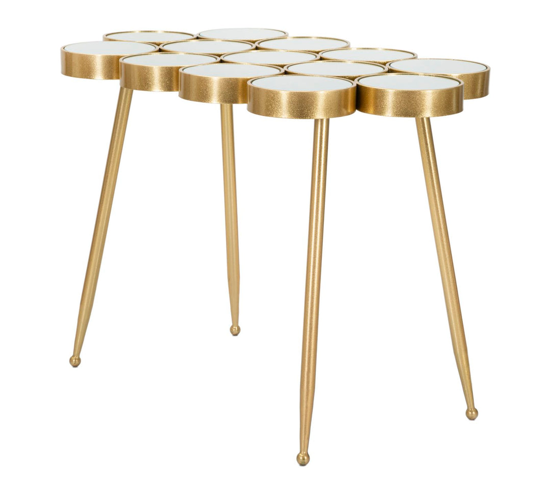 Glam bord i guldfarve, metal og MDF – 100x55x70 cm