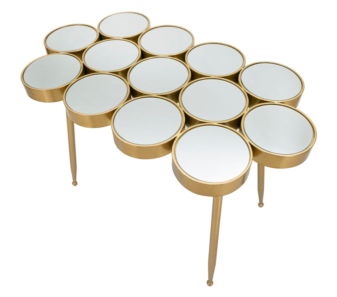 Glam bord i guldfarve, metal og MDF – 100x55x70 cm