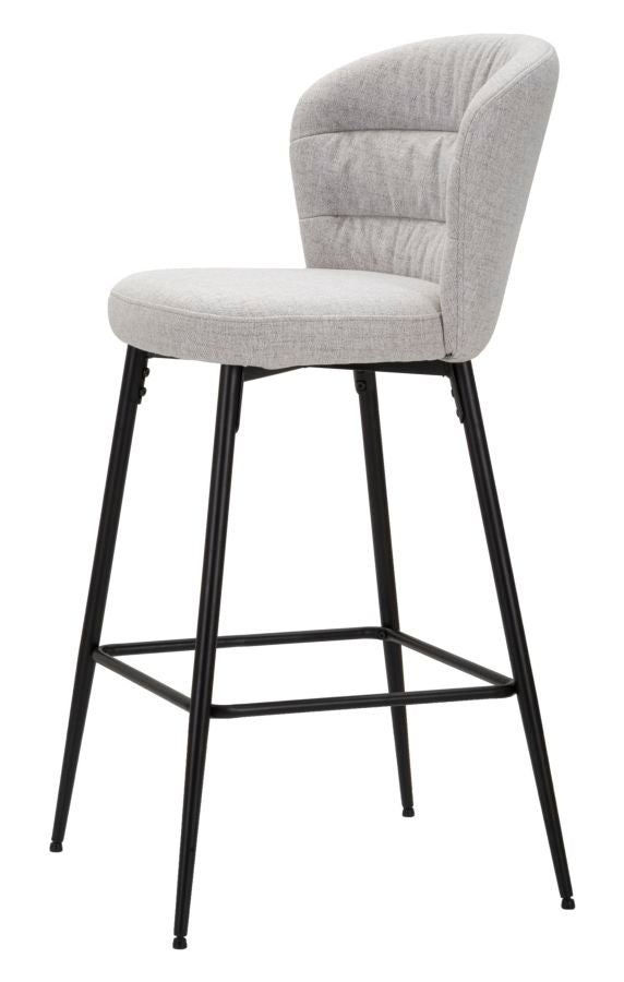 Glam barstol i træ, metal, stof – 52x59x108 cm