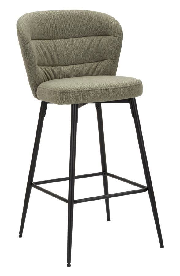 Glam barstole i træ, metal og stof, sæt med 2 styks – 52x59x108 cm