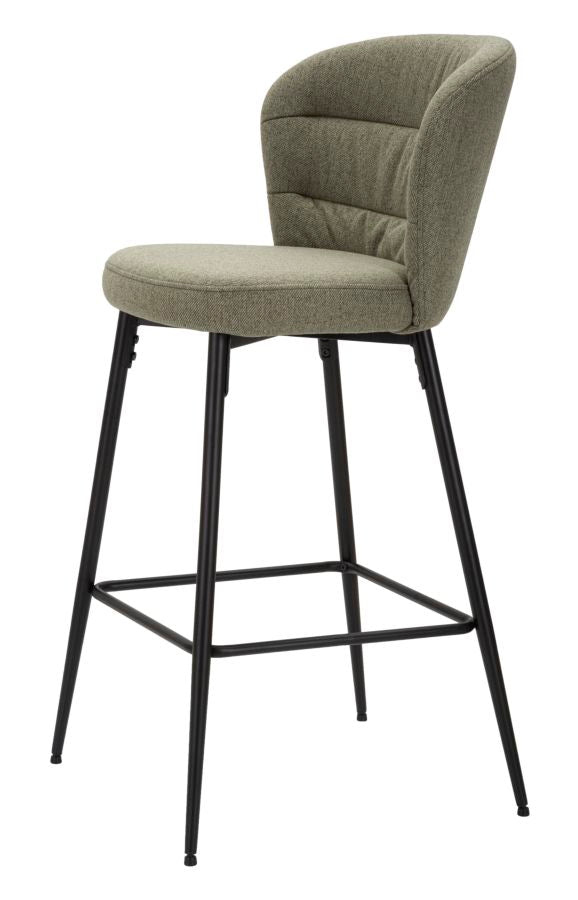 Glam barstole i træ, metal og stof, sæt med 2 styks – 52x59x108 cm
