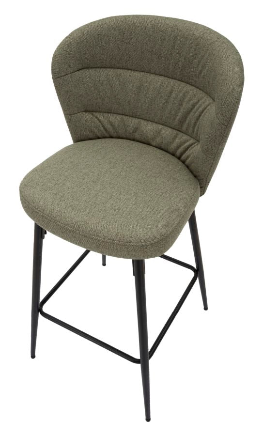 Glam barstole i træ, metal og stof, sæt med 2 styks – 52x59x108 cm