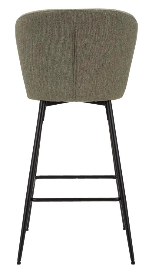 Glam barstole i træ, metal og stof, sæt med 2 styks – 52x59x108 cm