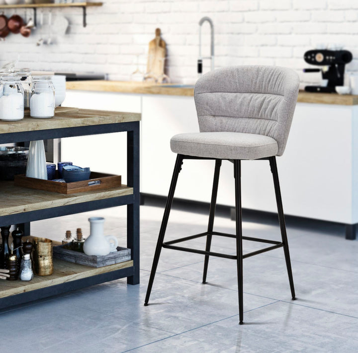 Glam barstol i træ, metal, stof – 52x59x108 cm